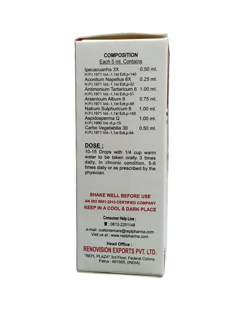 REPL DR. ADVICE NO. 17 ASTHMORIN HOMEOPATHIC MEDICINE 30ML
