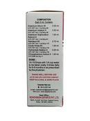 Medical or pharmaceutical label with detailed composition and usage instructions on a white background