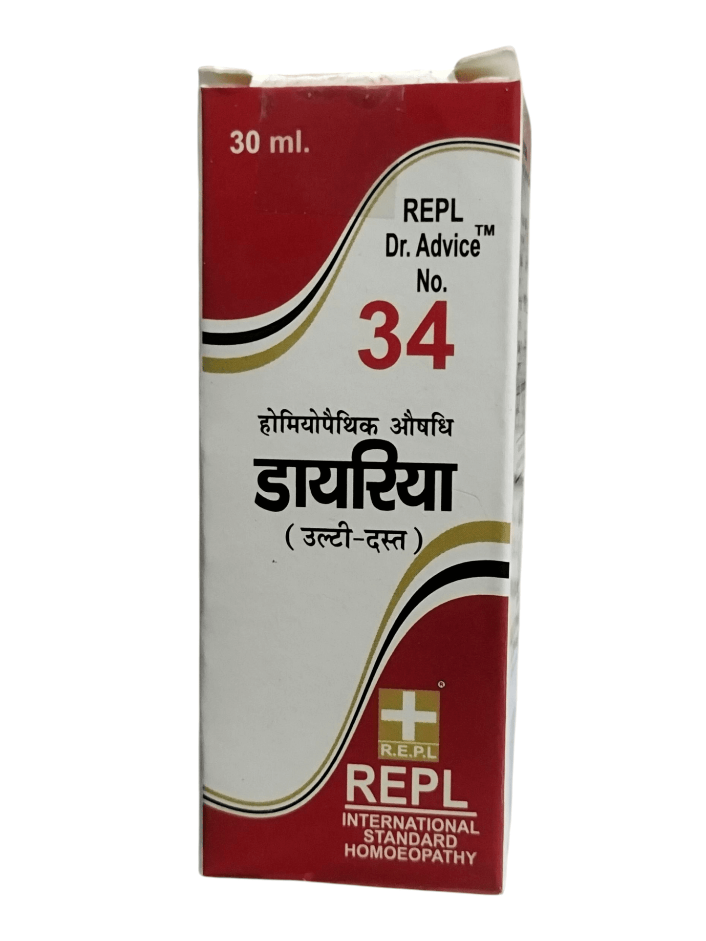 REPL Dr. Advice No. 34 homeopathic medicine box on a white background