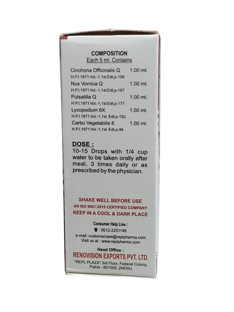 REPL DR. ADVICE NO. 35 DAISPEPSEA INDIGATION DROP HOMEOPATHIC MEDICINE 30ML.