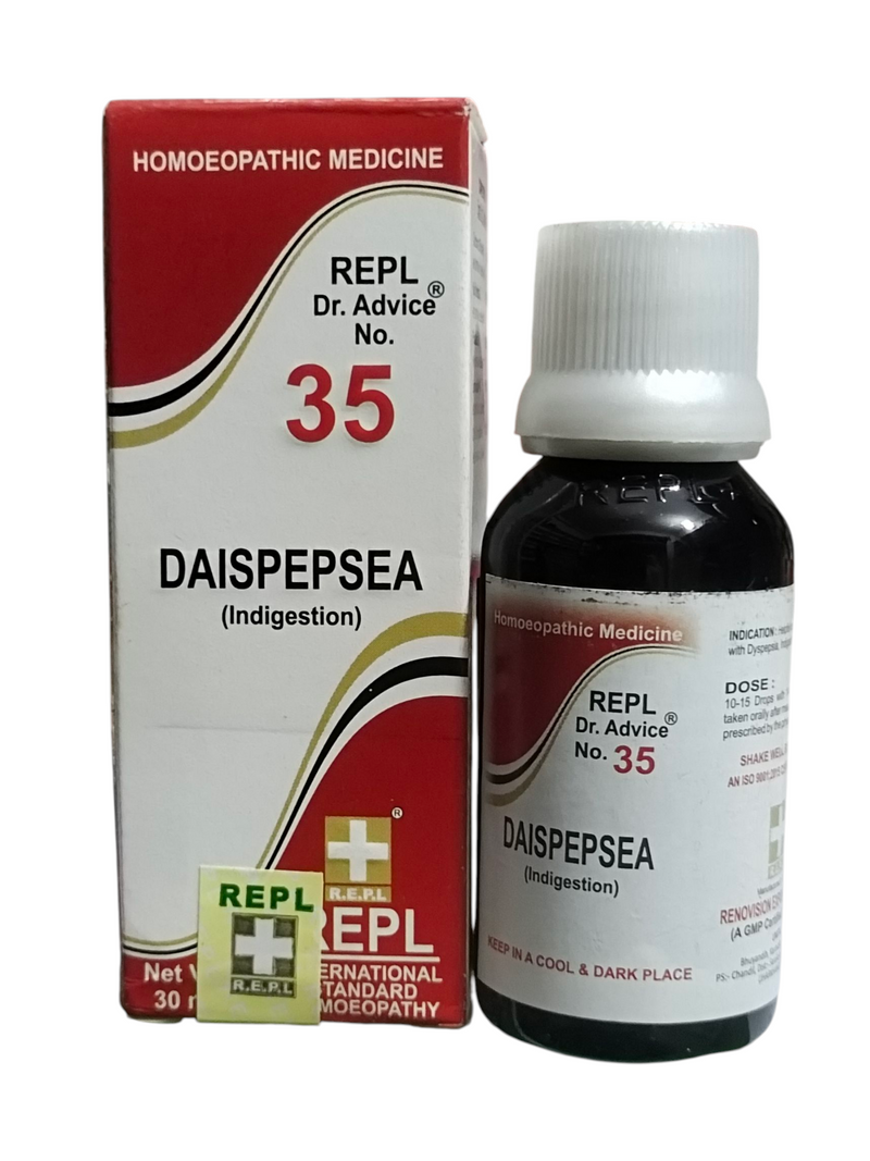 REPL DR. ADVICE NO. 35 DAISPEPSEA INDIGATION DROP HOMEOPATHIC MEDICINE 30ML.