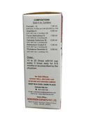 Box with medical composition details on a white background