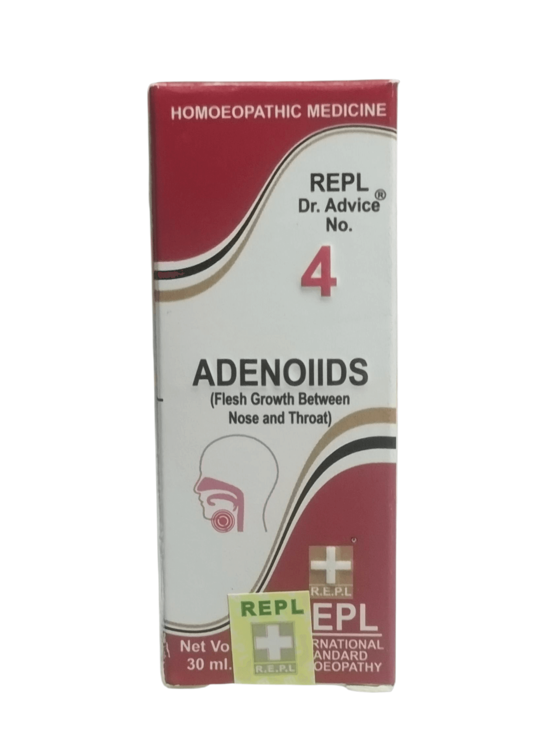 Box of REPL Dr. Advice No. 4 Adenoids medicine on a white background