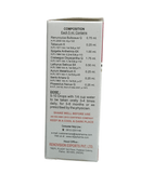 Box with medical composition details on a white background