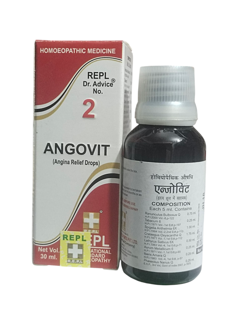 REPL DR. ADVICE NO. 2 ANGOVIT FOR ANGINA RELIEF DROPS HOMEOPATHIC MEDICINE 30ML