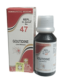 Goutidine bottle and packaging with REPL branding on a white background