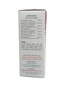 Back of a medical or pharmaceutical container with text on a white background