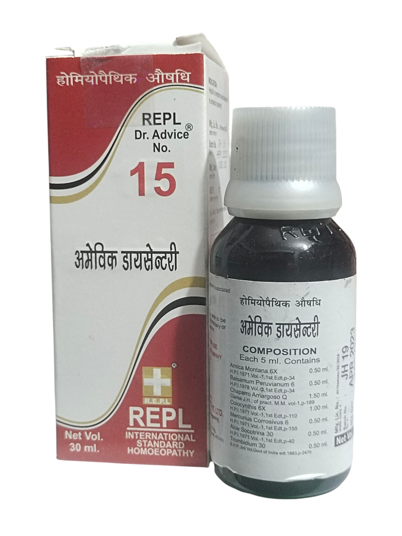 REPL DR. ADVICE NO. 15 AMAEBIC DYSENTRII HOMEOPATHIC MEDICINE 30ML.