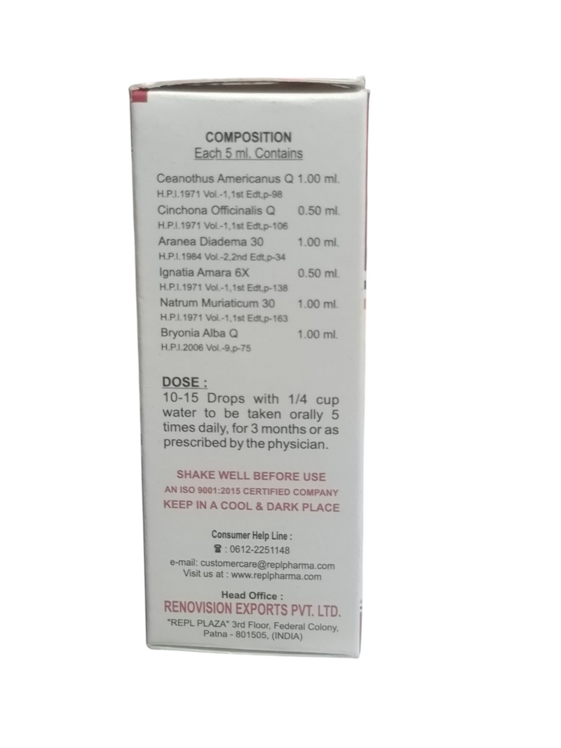 REPL DR. ADVICE NO. 91 SPLEENN DROP HOMEOPATHIC MEDICINE 30ML.