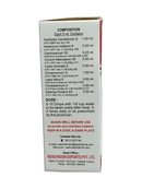 Medication bottle label with detailed composition and usage instructions on a white background