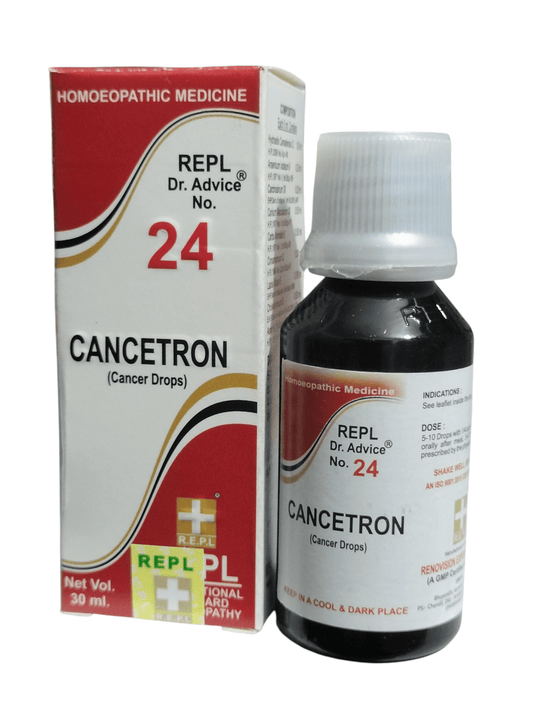 Cancetron bottle and packaging on a white background
