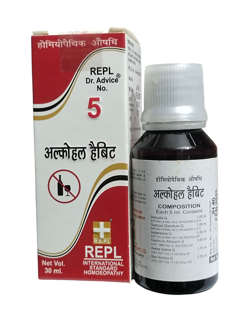 REPL DR. ADVICE NO. 5 ALCOHOL HABIT HOMEOPATHIC MEDICINE 30ML