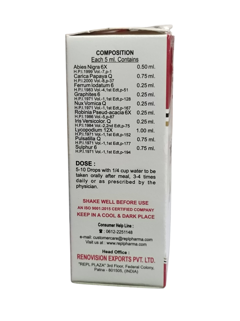 REPL DR. ADVICE NO. 7 ACIDITEE FOR ACIDITY DROPS HOMEOPATHIC MEDICINE 30ML.