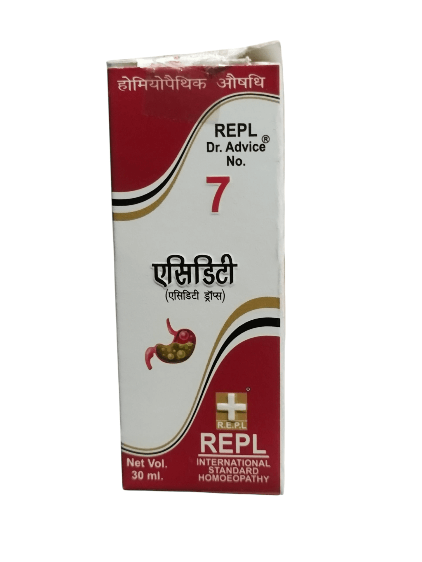 REPL Dr. Advice No. 7 homeopathic medicine bottle on a white background