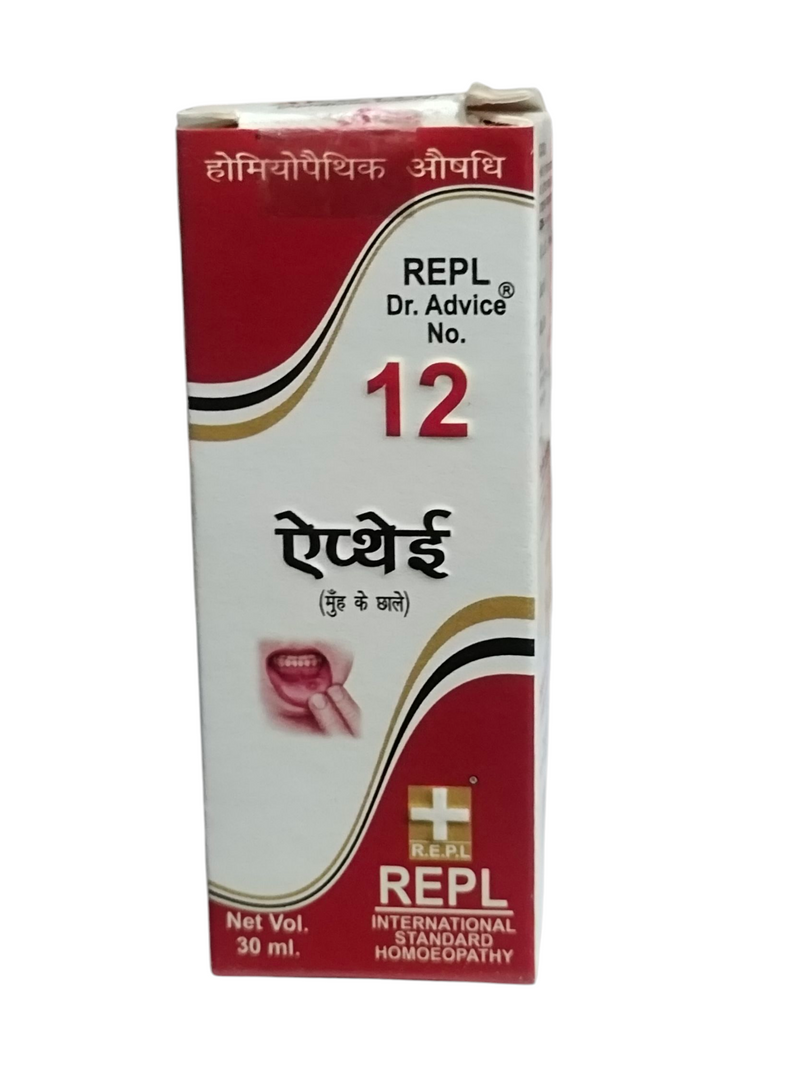REPL DR. ADVICE NO. 12 APETHE FOR APTHOUS ULCER DROPS HOMEOPATHIC MEDICINE 30ML