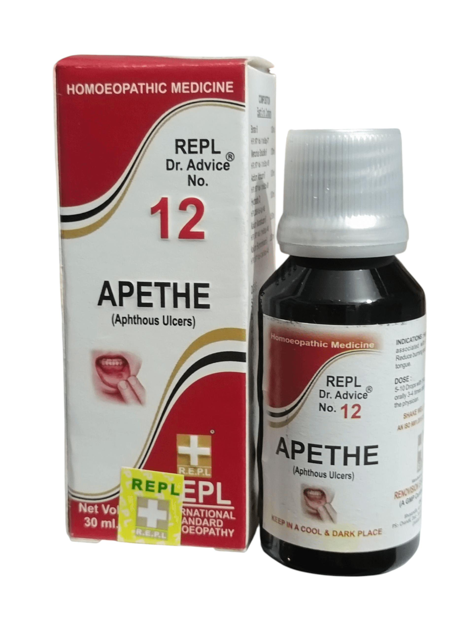 Apethe bottle and packaging with REPL branding on a white background