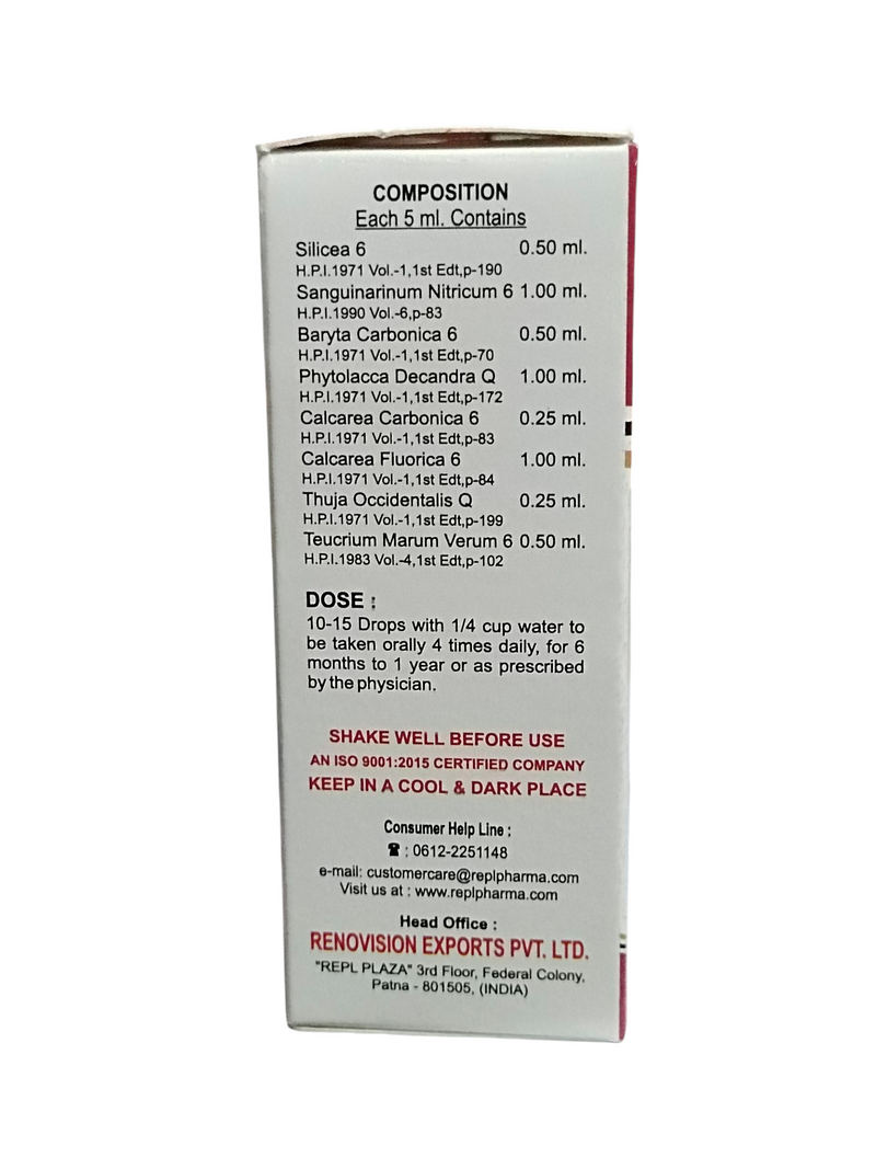 REPL DR. ADVICE NO. 44 FIBROO TUMOR FOR FIBROIDS TUMOR DROPS HOMEOPATHIC MEDICINE 30ML.