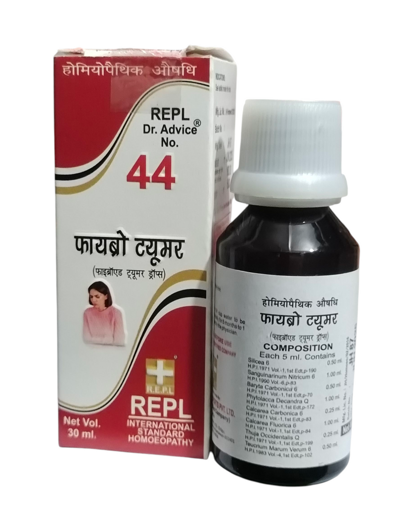 REPL DR. ADVICE NO. 44 FIBROO TUMOR FOR FIBROIDS TUMOR DROPS HOMEOPATHIC MEDICINE 30ML.