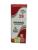 Box of Dr. Advice No. 39 Enurisis drops for bed wetting on a white background