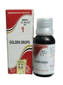 REPL DR. ADVICE NO. 1 GOLDEN DROPS HOMEOPATHIC MEDICINE 30ML in bottle with packaging