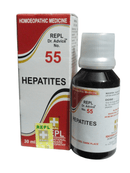 REPL DR ADVICE NO. 55 HEPATITES HOMEOPATHIC MEDICINE 30ML bottle and packaging.