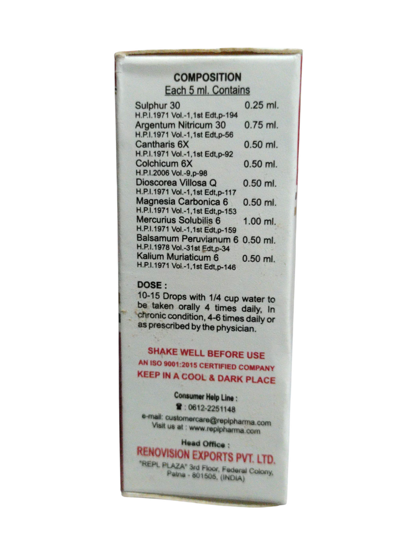 REPL DR. ADVICE NO. 28 COLITIIS DROP FOR MUCUS IN COLON HOMEOPATHIC MEDICINE 30ML
