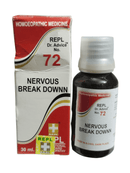 REPL Dr. Advice No. 72 Nervous Break Down medicine bottle and packaging on a white background