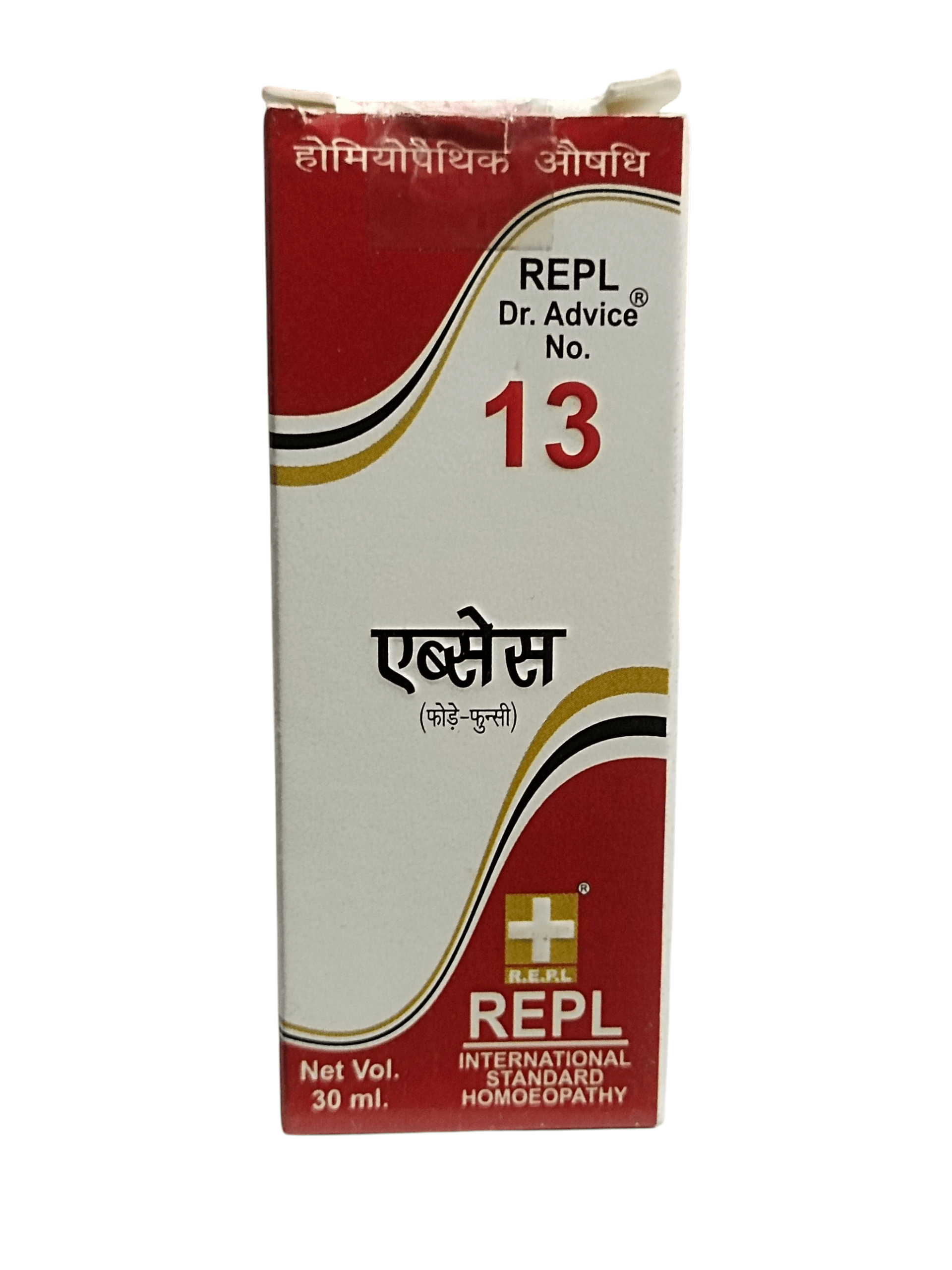 REPL Dr. Advice No. 13 homeopathic medicine box on a white background