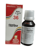 REPL Dr. Advice No. 36 homeopathic medicine bottle and packaging on a white background