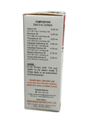 Medical packaging with detailed composition and usage instructions on a white background