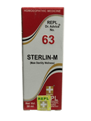 Box of Sterlin-M, a homeopathic medicine for male infertility, on a white background.