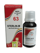Sterlin-M homeopathic medicine bottle and packaging on a white background