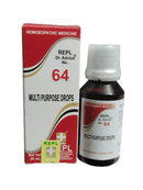REPL Dr. Advice No. 64 Multi Purpose Drops packaging and bottle on a white background
