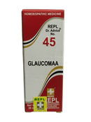 Box of REPL Dr. Advice No. 45 Glaucomaa homoeopathic medicine on a white background