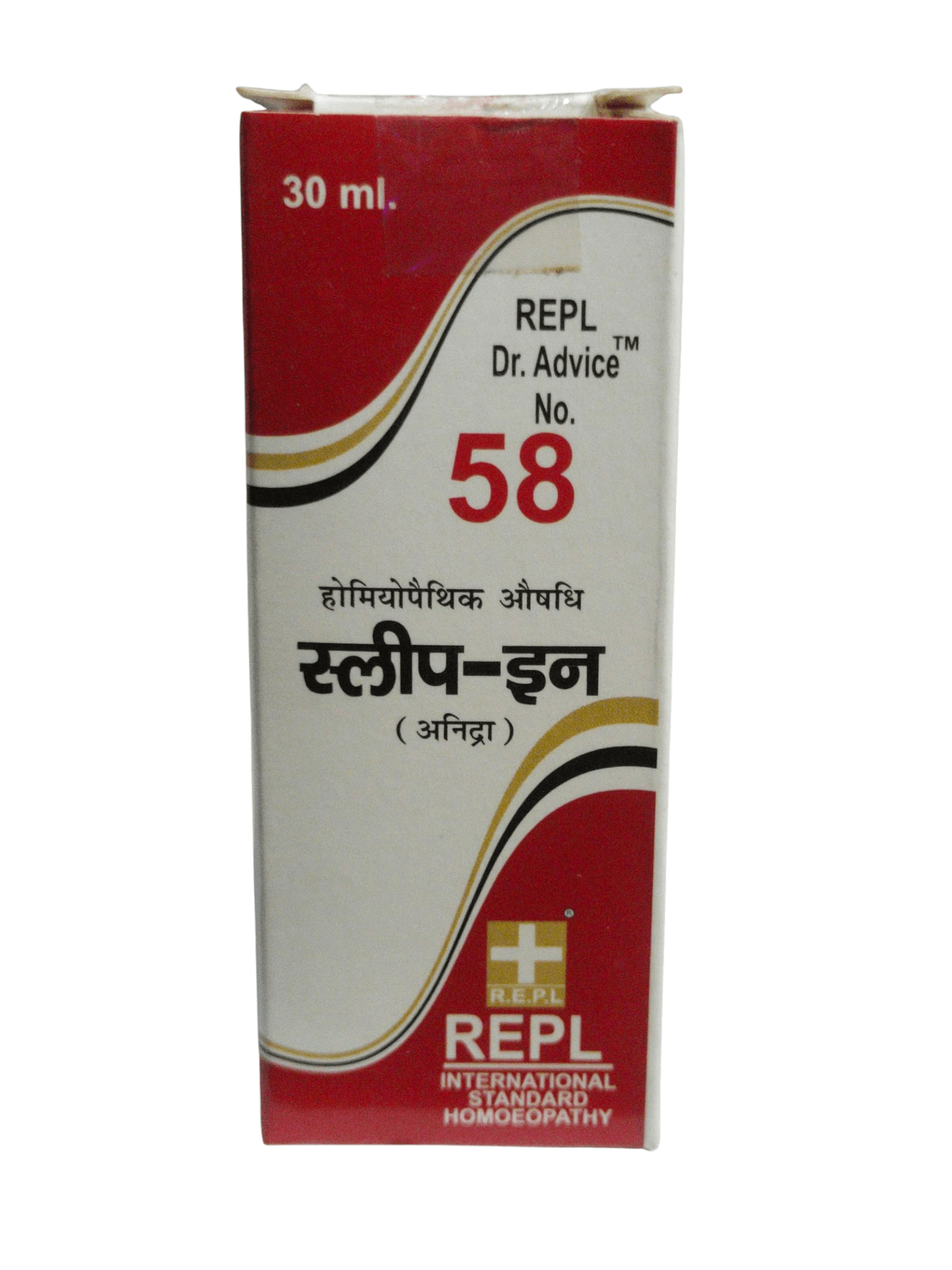 Red and white box with text and branding on a white background