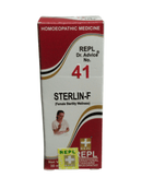 Box of Sterlin-F homoeopathic medicine with REPL branding on a white background