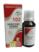 Varicose veins treatment packaging with bottle and box on a white background