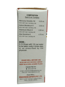 Medical or pharmaceutical packaging with text and branding on a white background