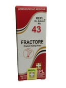 Box of Fractore, a homeopathic medicine for fracture healing, with red and white design.