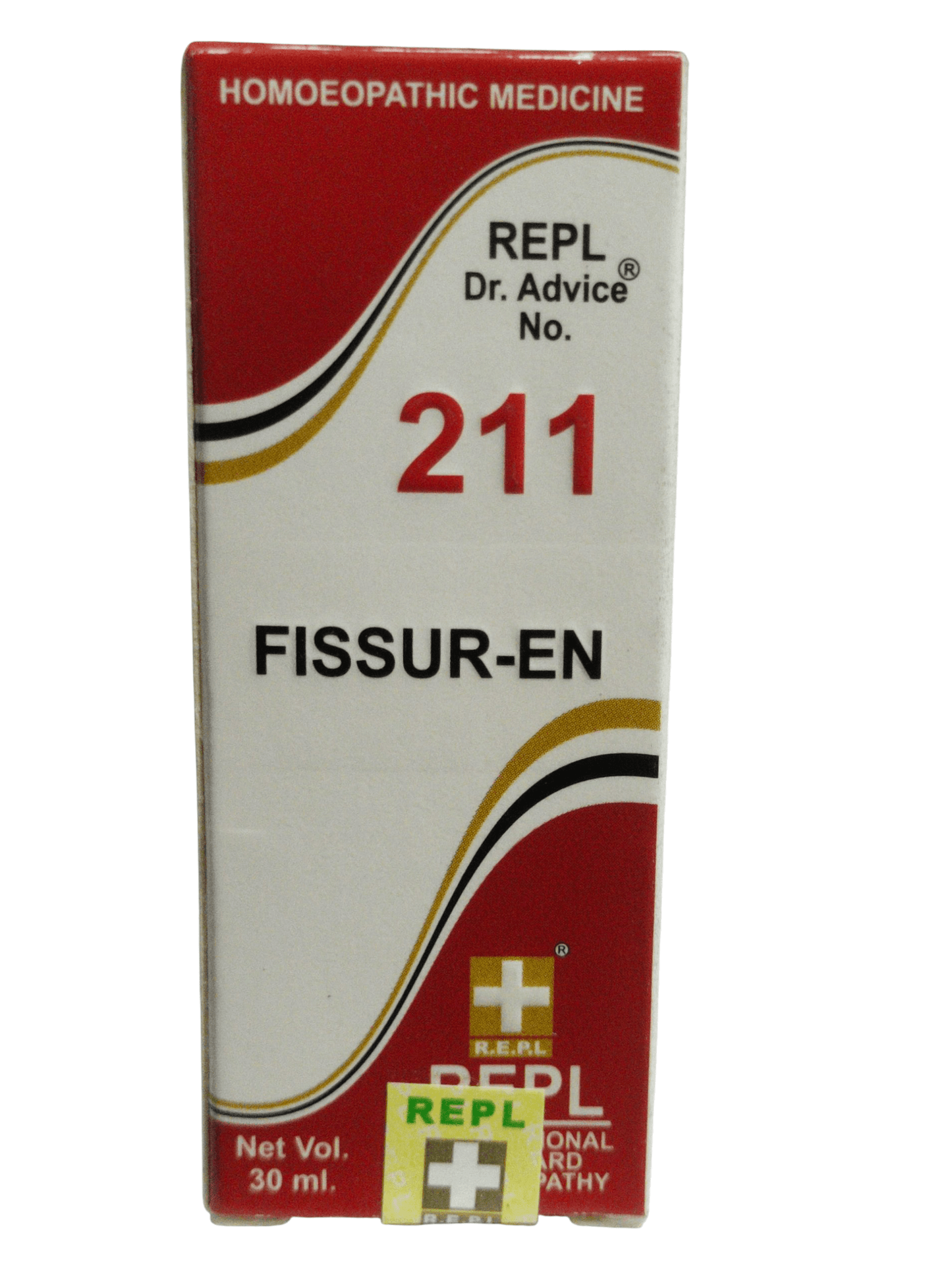 Box of Fissur-EN homeopathic medicine with red and white design