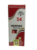 Box of HerpiSS herpes drops with REPL branding on a white background
