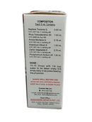 Medical composition label on a white background