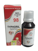 Typhoril homeopathic medicine bottle and packaging on a white background