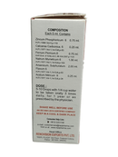 Medical bottle label with composition and usage instructions on a white background