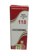Box of Leucodermin homeopathic medicine with red and white design