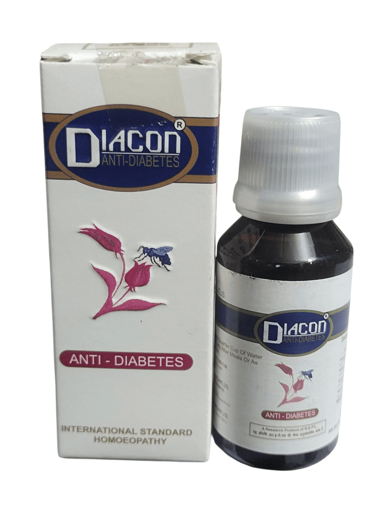 Diaccon Anti-Diabetes product packaging and bottle on a white background