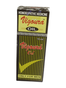 Box of Vigoura Oil homoeopathic medicine for men on a white background