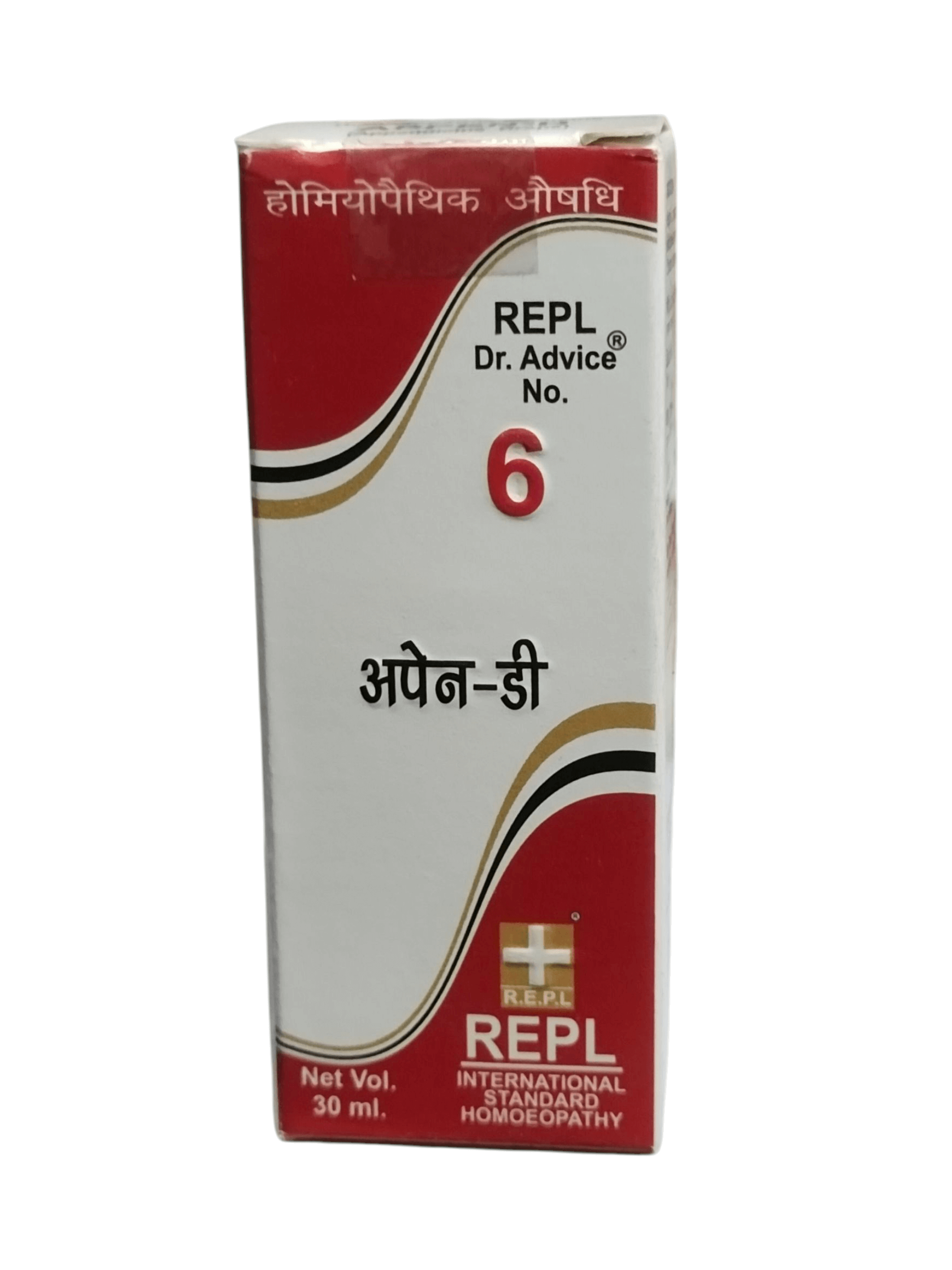 REPL Dr. Advice No. 6 homeopathic medicine box on a white background