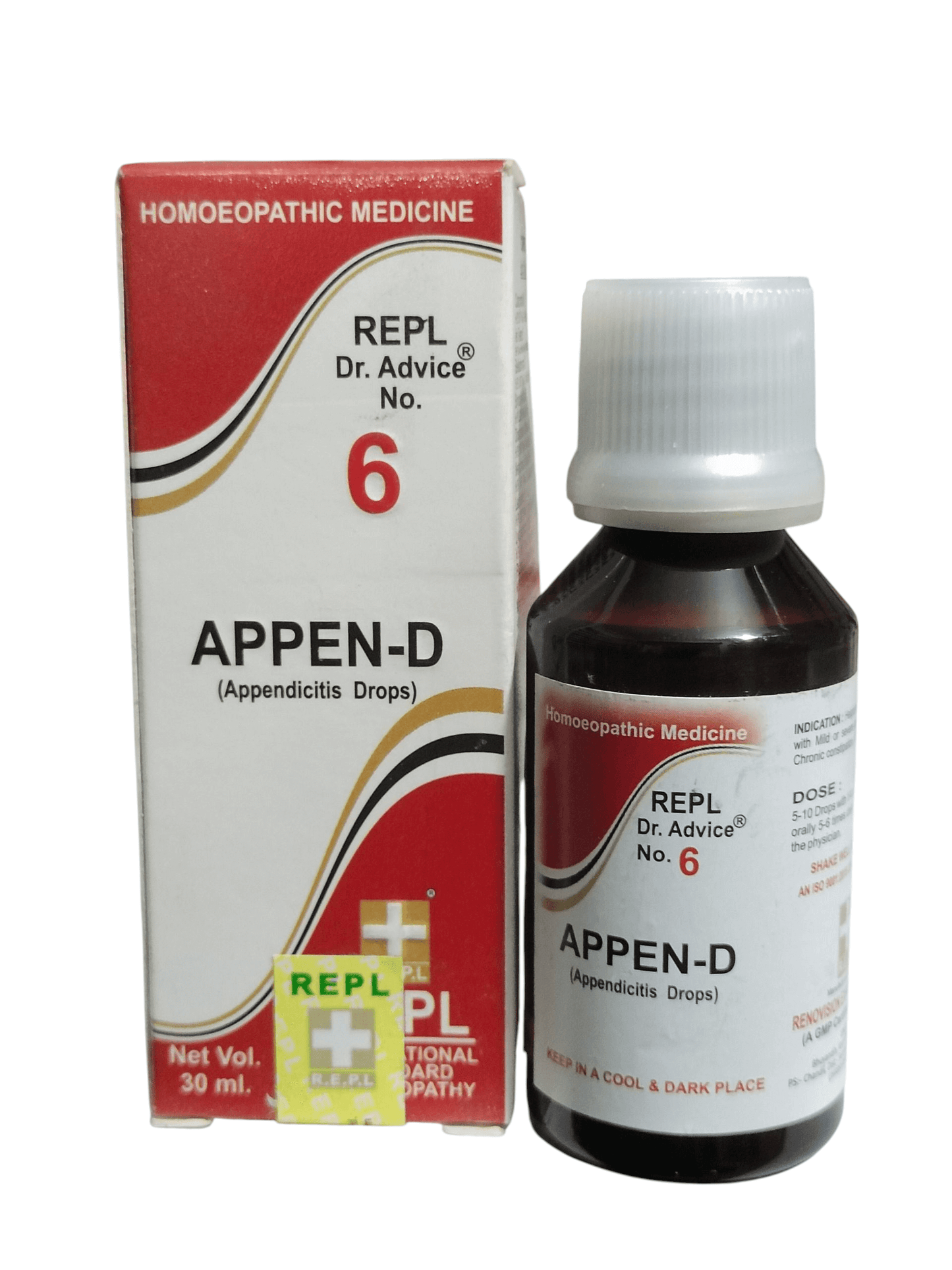 Appen-D bottle and packaging on a white background