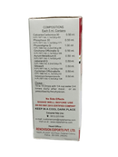 Box of Renovision Exports Pvt. Ltd. with medical composition details on a white background